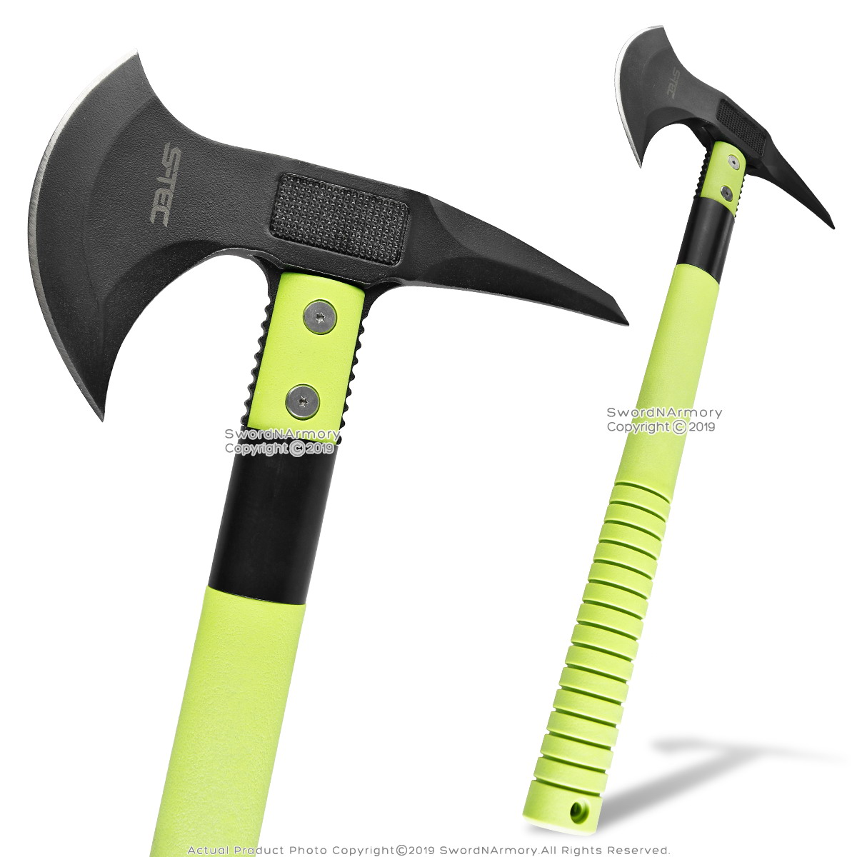 17” Tactical Double Head Axe Tomahawk Hatchet 3CR13 Steel Head