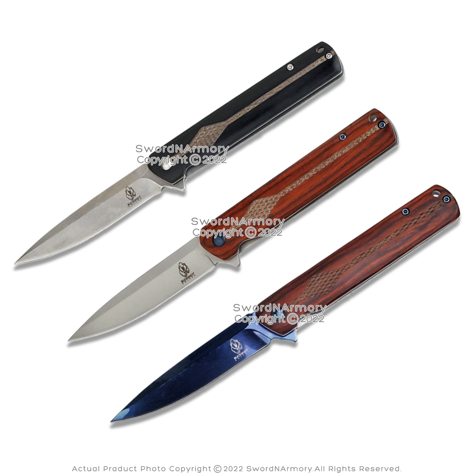 8” Buckshot Spring Assisted Folding Pocket Knife 3CR13 Steel Wood