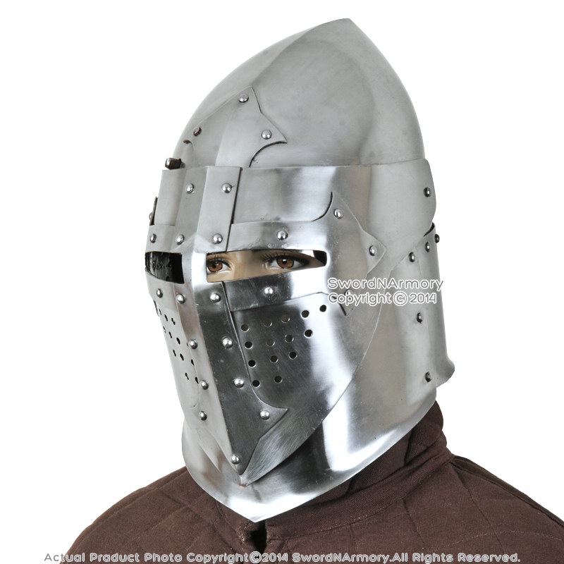 Battle Ready 16G Medieval Knight Pig Faced 14th Century Bascinet