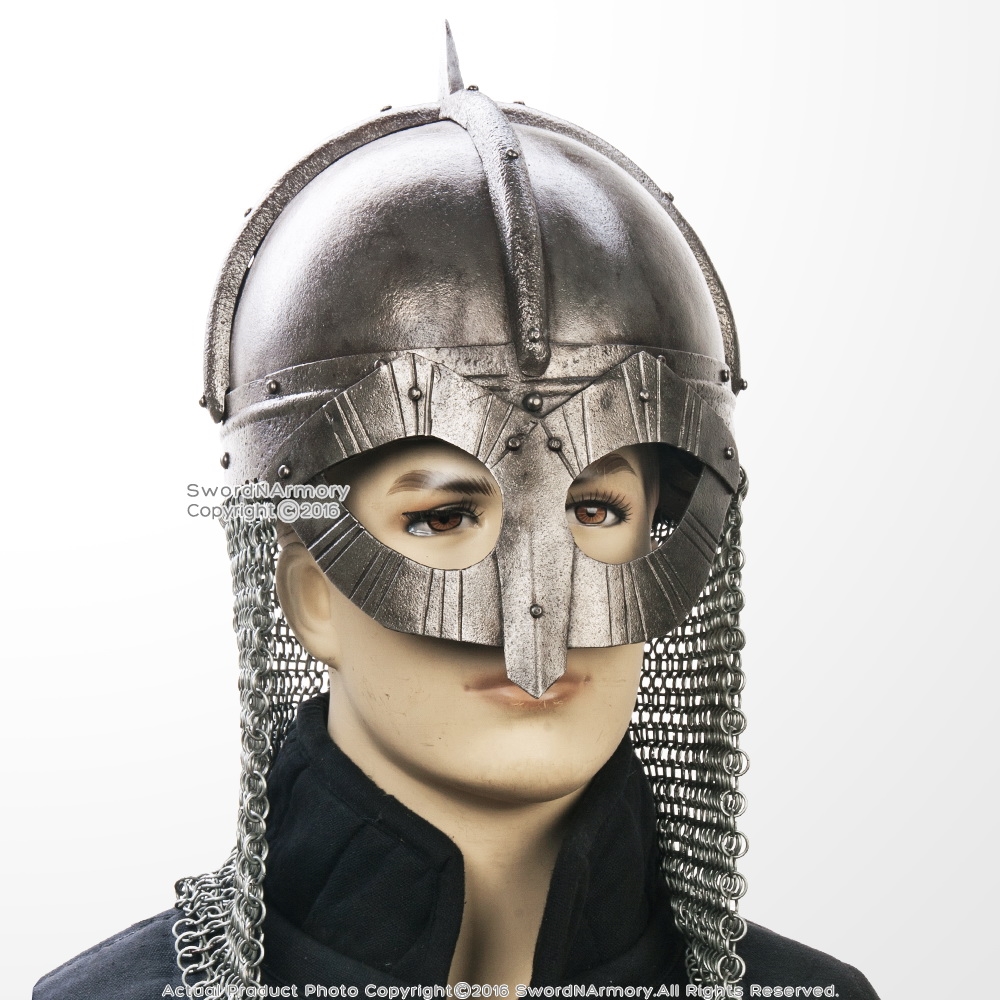 Gjermundbu 16G Steel Functional Viking Helmet with Chainmail Coif