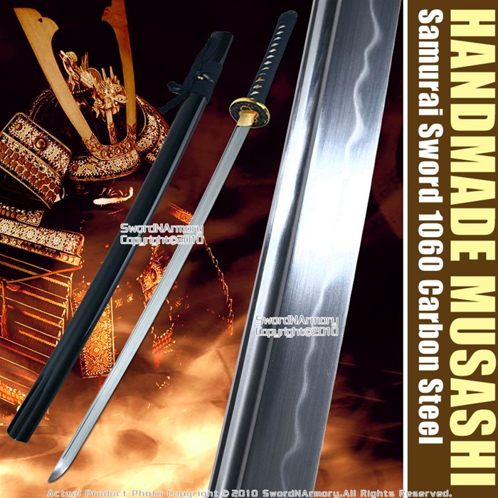 Musashi Handmade Samurai Sword Katana 1060 Differential Harden