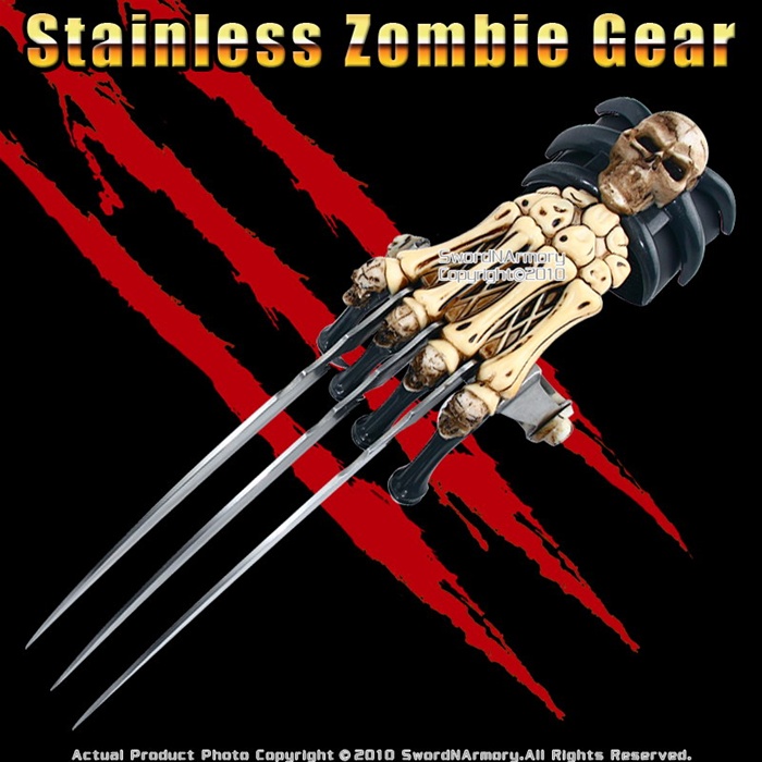 Zombie Gear Demon Bones Tri-Bladed Fantasy Hand Claw