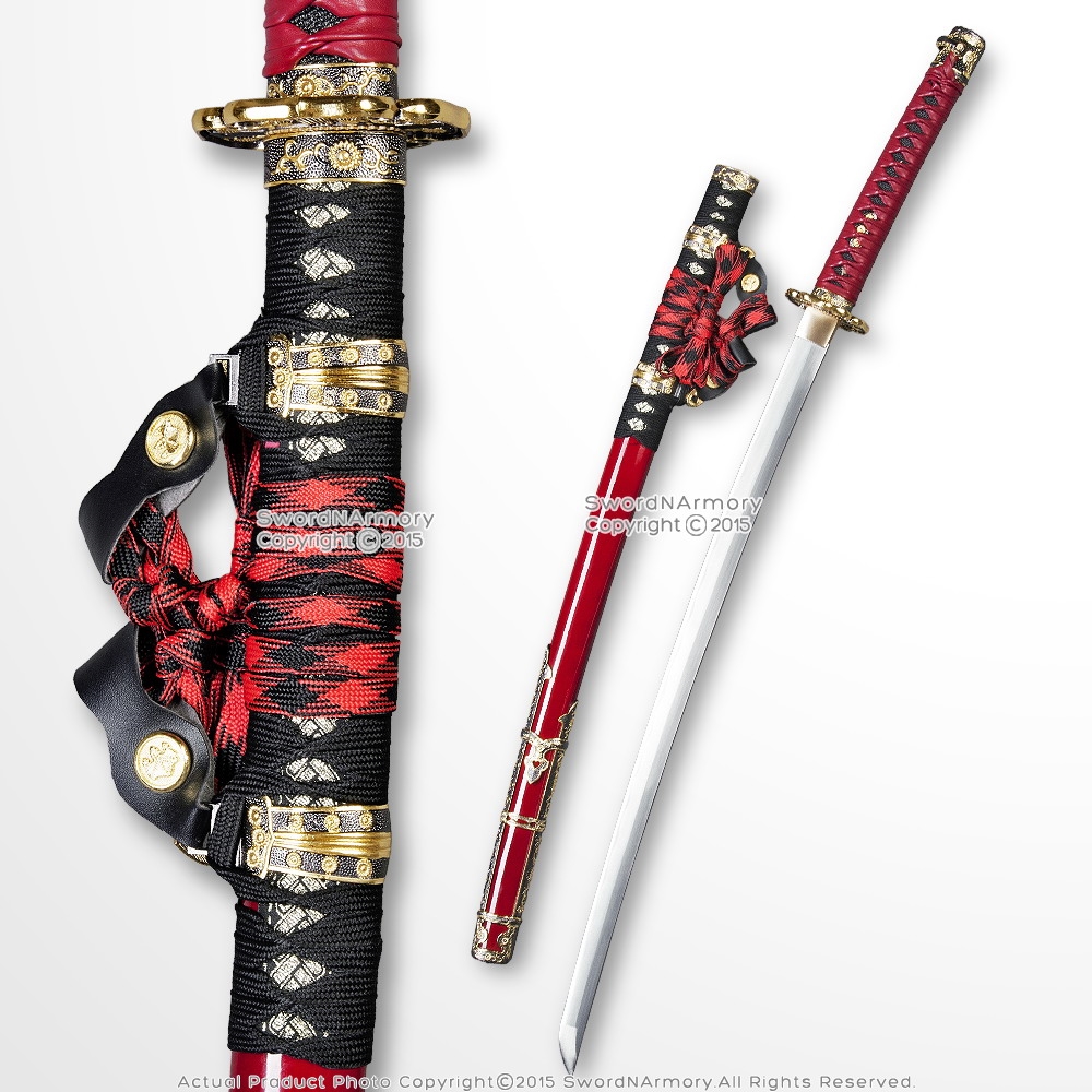 Musha 1045 Through Hardened Steel Tachi Katana Leather Handle