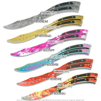 CSGO Practice Knife Balisong Butterfly Trainer - Non Sharp Dull - White  Galaxy