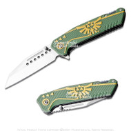 7.75" Spring Assisted Folding Pocket Knife Zelda Link Legend Kingdom Tears Green