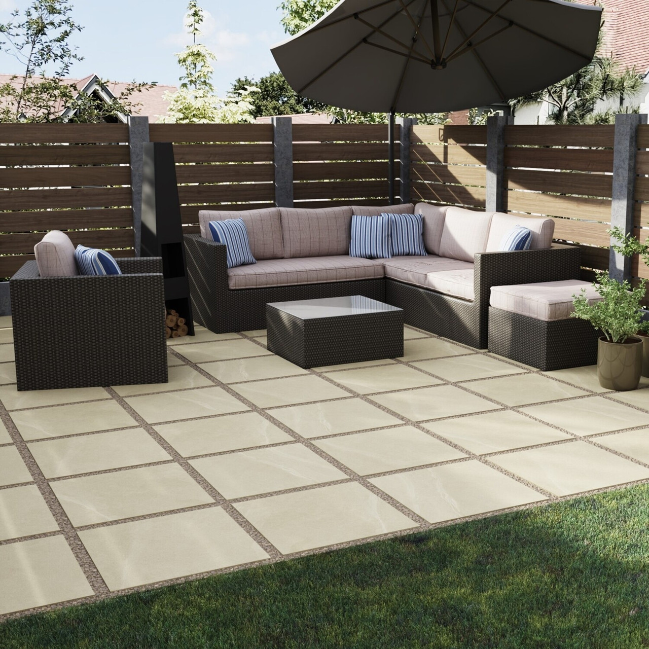 Austral Ivory 20mm Outdoor Porcelain Tiles 60x60cm | Tile Warehouse