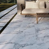 Sabine White Marble Effect Outdoor Tiles (60x60cm) 2 Pack