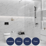Silk White Marble Effect Tiles (30x60cm)