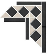 Arlington Black & White Corner Tiles [Full Size Sample]