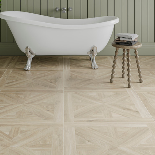 Volte Light Oak Parquet Effect Tiles (75x75cm)