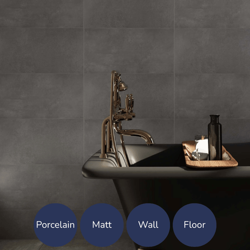 Elementi Graphite Cement Effect Tiles (30x60cm)