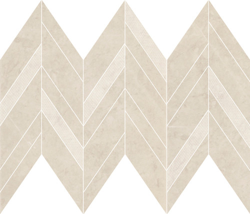 Manzila Cream Mix Chevron Mosaic Tiles (10x10cm) [Cut Sample]