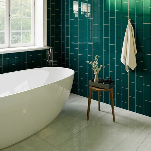 Matrix Ocean Teal Gloss Wall Tiles (9.80x19.80cm)