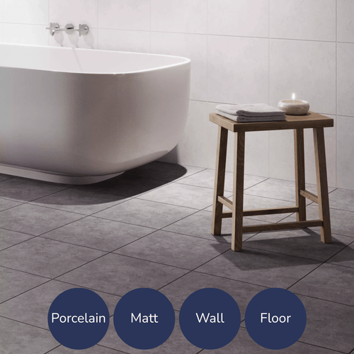 Himalaya Anthracite Cement Effect Tiles (33x33cm)