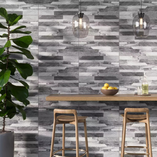 Tosca Dark Grey Split Face Effect Wall Tiles (30x60cm)