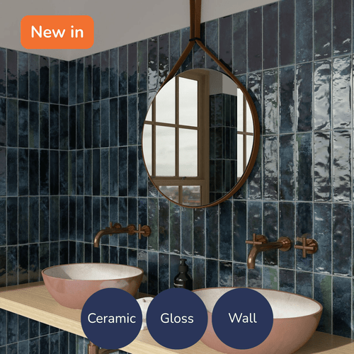 Zellige Dark Blue Tiles (6.5x25cm)