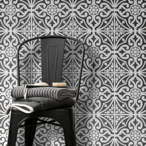 Chartwell Black Pattern Tiles 33x33cm | Tile Warehouse