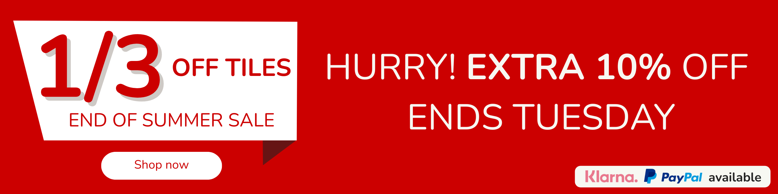 Summer Sale 20% Off All Tiles