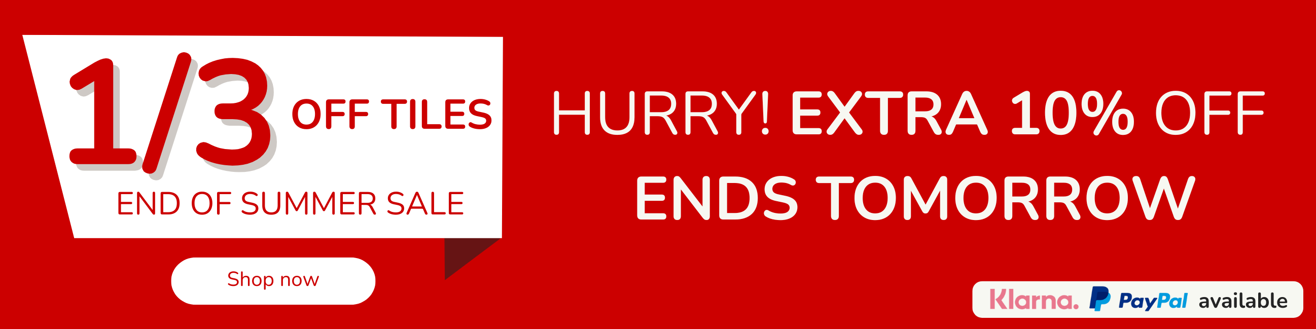 Summer Sale 20% Off All Tiles
