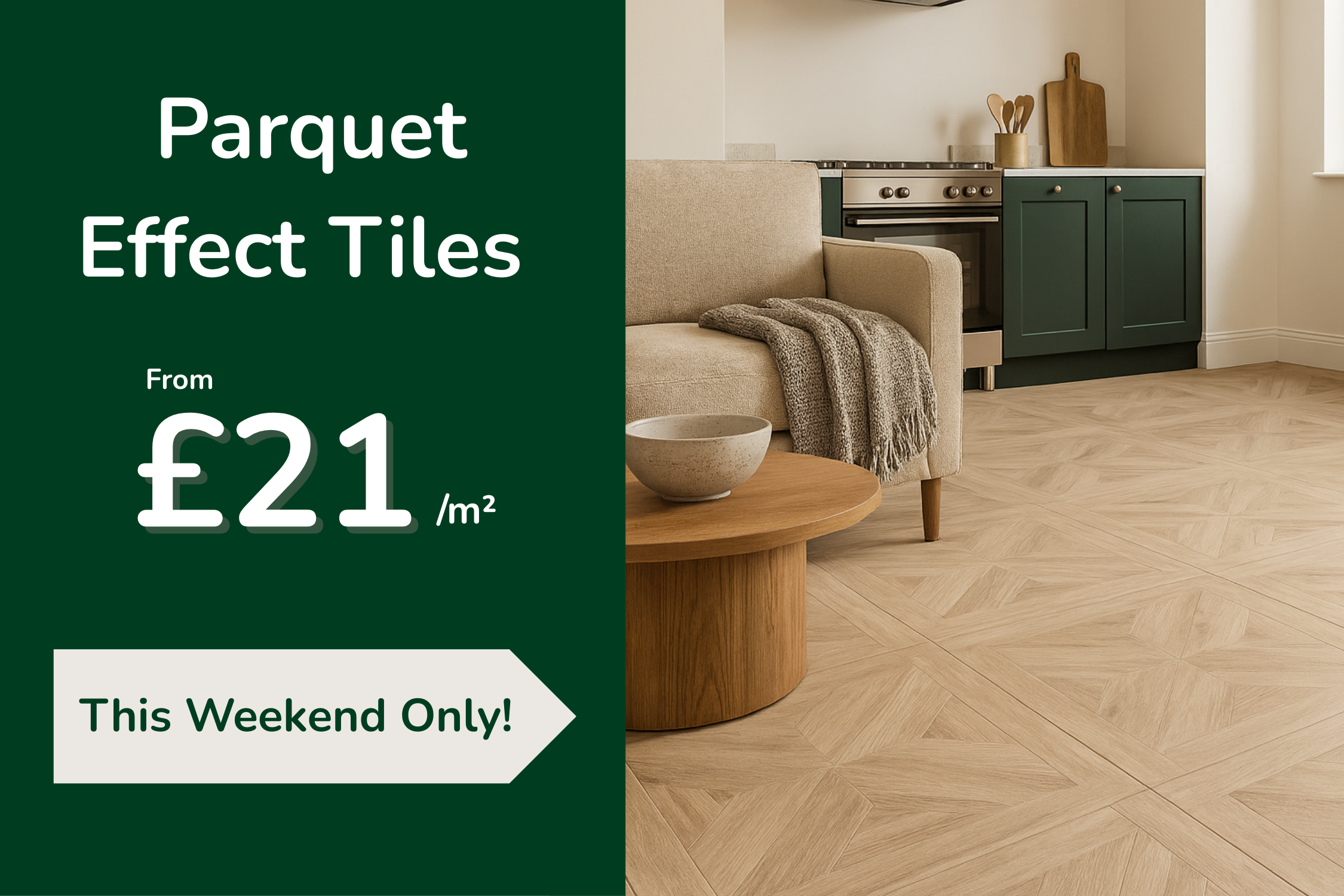 Parquet wood effect tiles