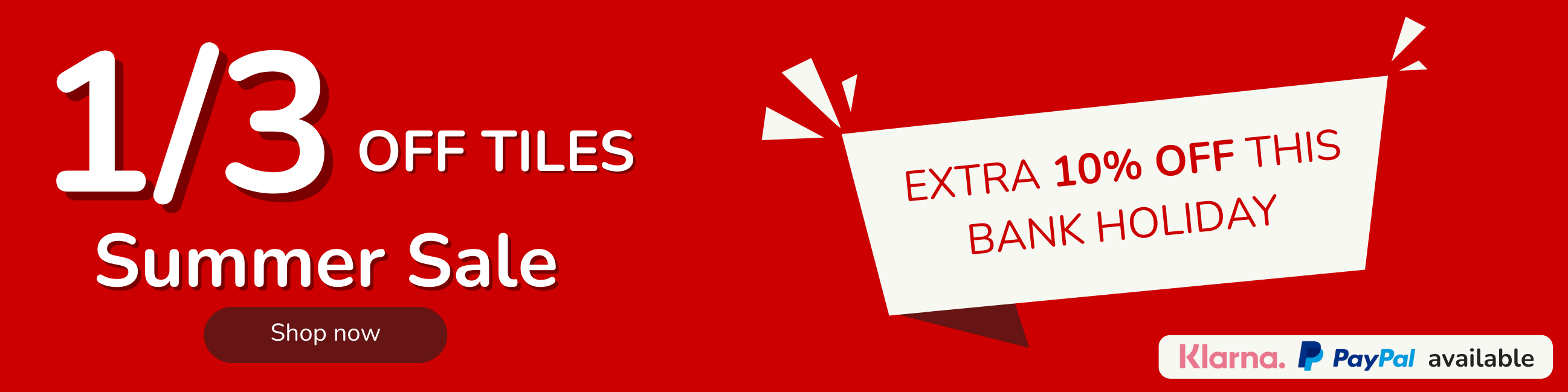Summer Sale 20% Off All Tiles