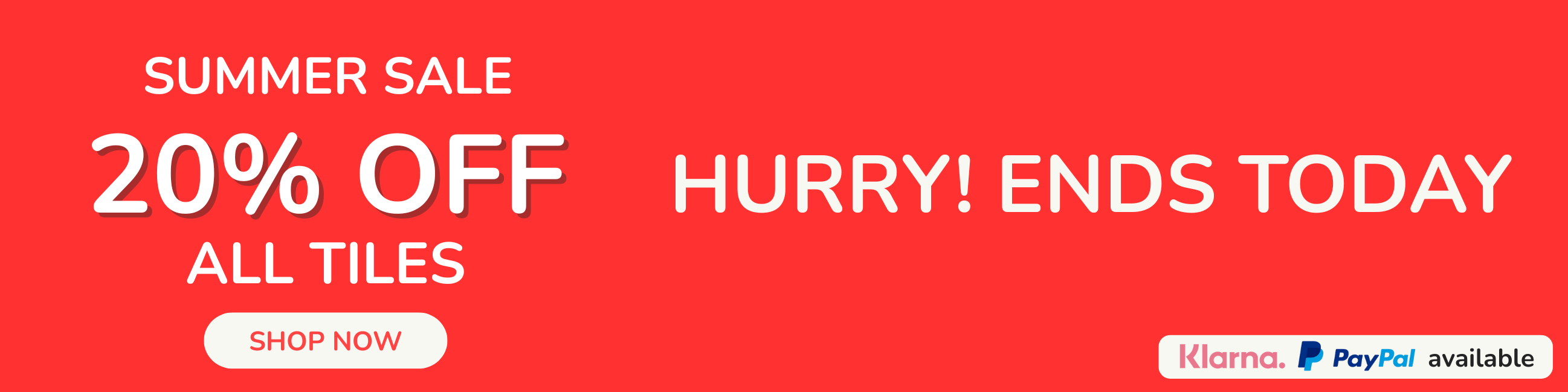 Summer Sale 20% Off All Tiles