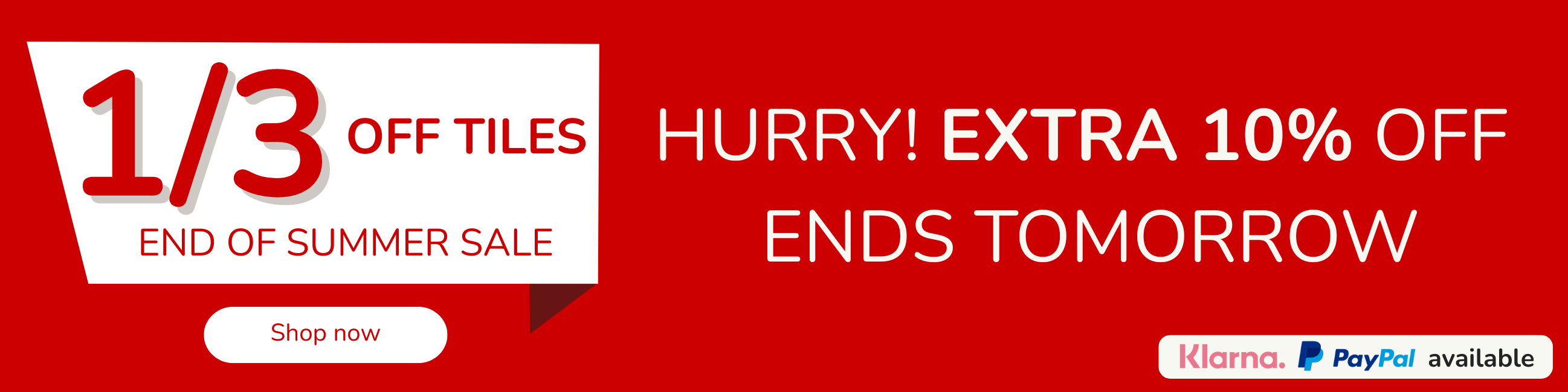 Summer Sale 20% Off All Tiles