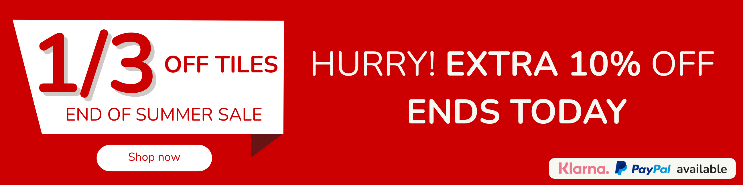Summer Sale 20% Off All Tiles