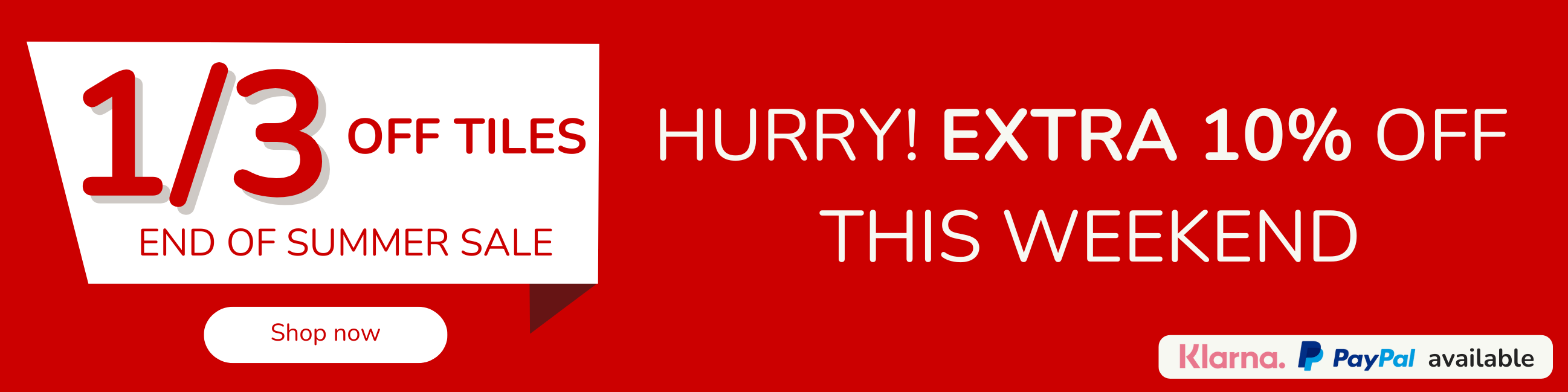 Summer Sale 20% Off All Tiles