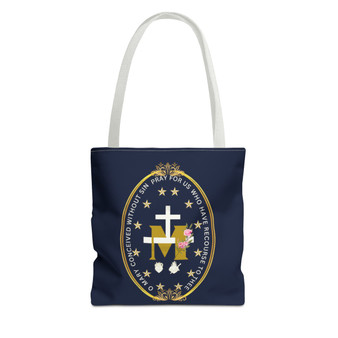 Miraculous Medal Tote Bag, Sturdy and Stylish with double side printed.