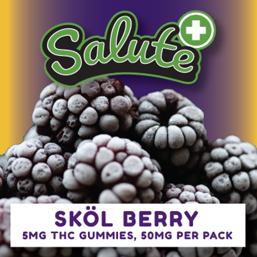 SKOL Berry gummy label Salute Dispensary