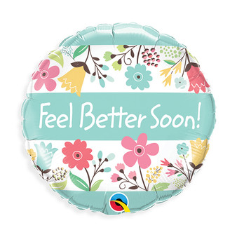 Feel Better Soon Floral Mylar Balloon