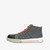 De Bata Industrials Bickz 731 veiligheidsschoen, zijaanzicht. Hoog model, grijs en oranje.