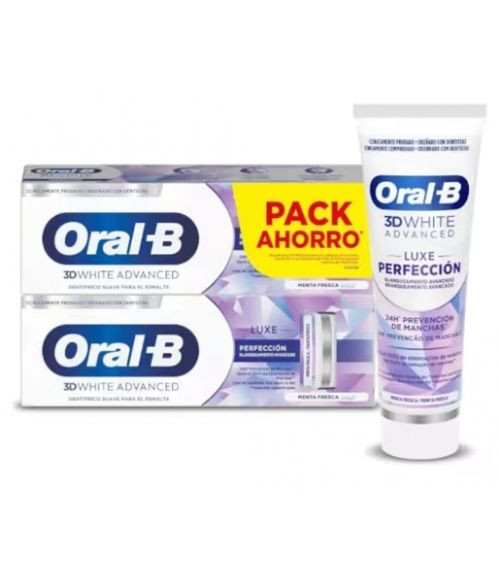 ORAL-B 3DWHITE LUXE PERFECCION 2 ENVASES 75 ML