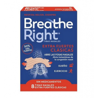 BREATHE RIGHT TRANSPARENTES 8 UNIDADES EXTRA FUERTES