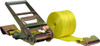 4" x 30 ft Ratchet Tie Down Yellow, Flat Hook, Aluminum Grip 2/PK