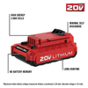 PORTER CABLE Porter Cable 20v MAX Lithium 2.0 AH Battery