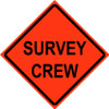 Cortina 48" x 48" SuperBright Reflective Roll-Up Sign with Lexan Pockets and Ribsets - Survey Crew
