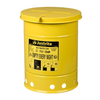 6 Gallon, Oily Waste Can, Hand-Operated Cover, Yellow - 09111