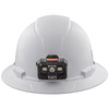 Klein Hard Hat, Non-Vented, Full Brim with Rechargeable Headlamp, White