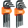 Long Ball End Hex Key Set, SAE and Metric, 22-Piece