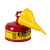 1 Gallon Steel Safety Can for Flammables, Type I, Funnel, Flame Arrester, Red - 7110110