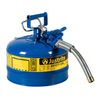 2.5 Gallon, 1" Metal Hose, Steel Safety Can for Kerosene, Type II, AccuFlow™, Blue - 7225330