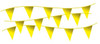 Electro-Tape 12" x 18" x 105ft string Pennant Flags - Yellow 10/CS