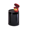 4.5" Steel Drum Funnel for 5-Gallon Steel Pails, Flame Arrester, Manual Close Cover, 2" Bung, Red - 08202