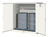 110 Gallon, 2 Drum Vertical, 1 Shelf, 2 Doors, Self Close, Flammable Cabinet With Drum Rollers, Sure-Grip® EX, White - 899165