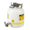 5 Gallon, Polypropylene Quick-Disconnect Disposal Safety Can with Faucet, Stainless Steel Fittings for 3/8" Tubing, White - 12771