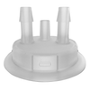 53mm Adapter for Carboy Cap, Two 1/4" Molded-in Hose Barbs and Vent - 12865