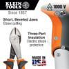 Klein Diagonal Cutting Pliers, Insulated, Angled Head, 8-Inch