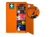 4 Shelves, 2 Doors, Manual Close, Emergency Preparedness Cabinet with GloAlert Labels, Electrical Pass-Thru, PowerPort™, Orange - 860002